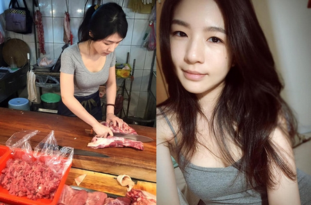 清纯“猪肉西施”美翻网友：她家肉我包了！