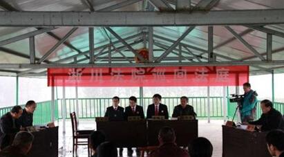 养猪场排污小鱼塘遭殃 淅川法官冒雨化纠纷