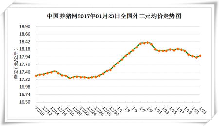 1月23日猪评：涨了!春节前全国猪价或将维持震荡上行