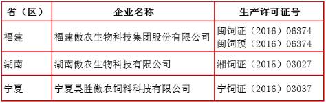 福建傲农、湖南傲农、宁夏昊胜傲农成为农业部《饲料质量安全管理规范》示范企业