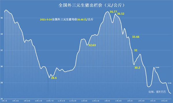猪价“熊势”冲天，行情跳水连跌7日，业内：4月猪价或涨翻天！