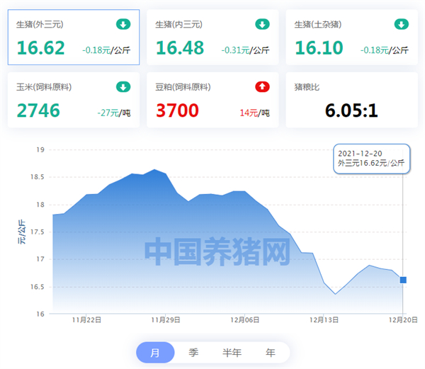 12月20日猪价：弱势震荡！供给压力难缓解！年前走势如何？