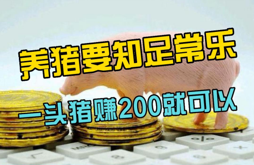 专家：一头猪赚200元就可以了，养猪要知足常乐！