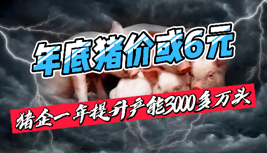 年底猪价6元！三大猪企一年提升产能3000多万头！