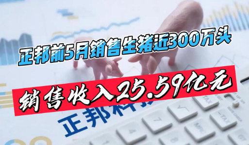 *ST正邦：前5月销售生猪271.38万头！销售收入25.59亿元！