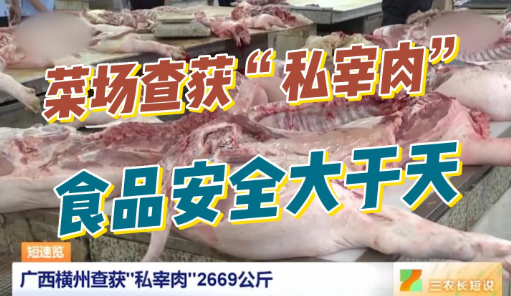 某农贸市场查获“私宰肉”2669公斤！