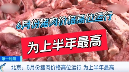 6月份猪肉价格高位运行！为上半年最高！