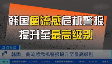 韩国首次检出H5N3型高致病性禽流感病毒！危机警报提升至最高级别！