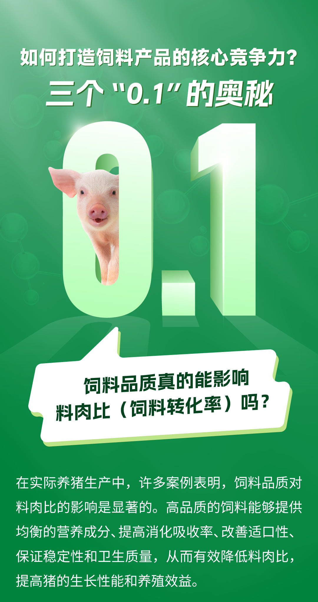 精准把控三个“0.1”的奥秘，打造高料肉比品质饲料！