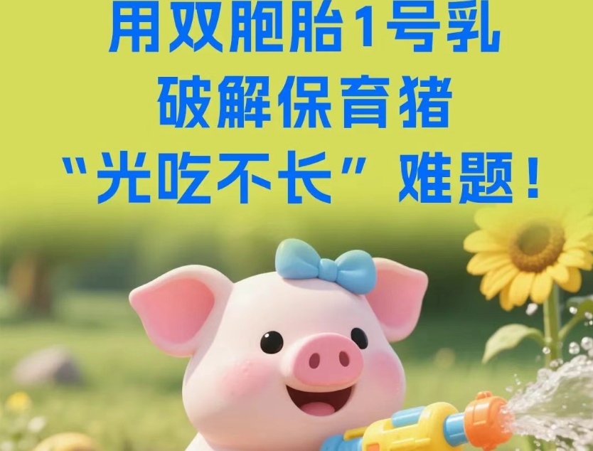 用双胞胎1号乳破解保育猪“光吃不长”难题！