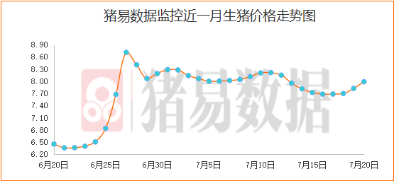 猪价呈现大部上涨，猪企有着一定溢价现象